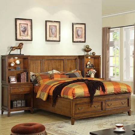 Queen Pier Storage Bed